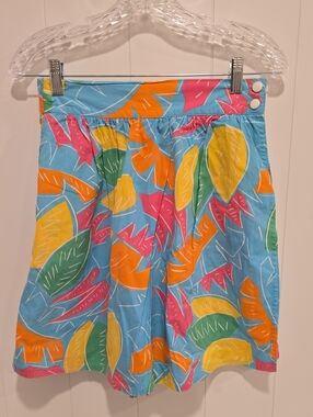 Jaclyn Smith Blue Skort with Tropical Print